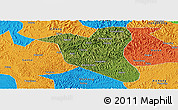 Satellite Panoramic Map of Yanting, political outside