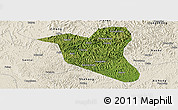 Satellite Panoramic Map of Yanting, shaded relief outside