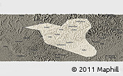 Shaded Relief Panoramic Map of Yanting, darken
