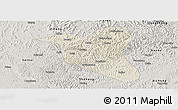 Shaded Relief Panoramic Map of Yanting, semi-desaturated