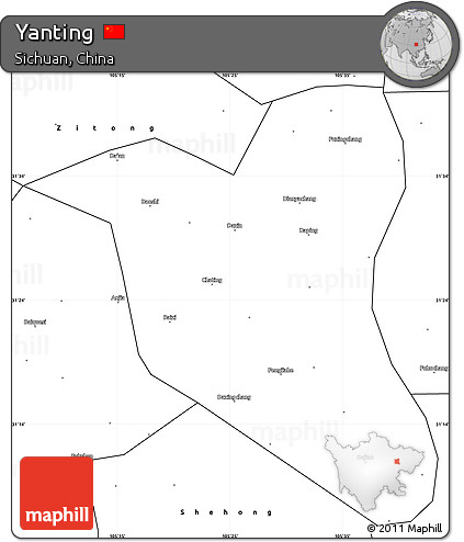 Blank Simple Map of Yanting