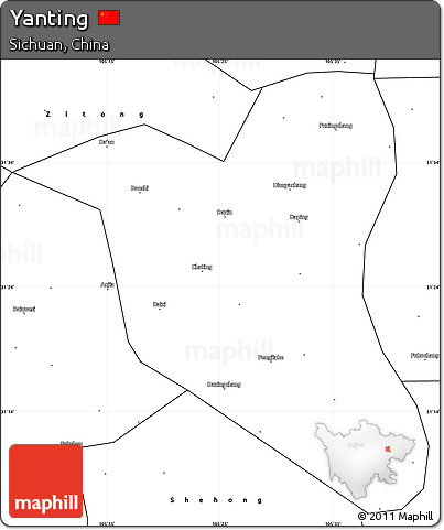 Blank Simple Map of Yanting