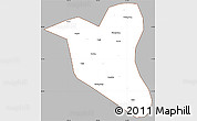 Gray Simple Map of Yanting, cropped outside