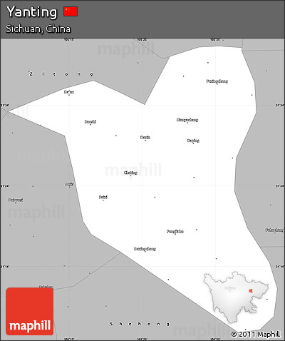 Gray Simple Map of Yanting