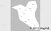 Gray Simple Map of Yanting, single color outside