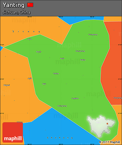 Political Simple Map of Yanting