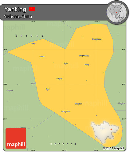 Savanna Style Simple Map of Yanting