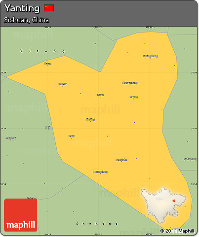 Savanna Style Simple Map of Yanting
