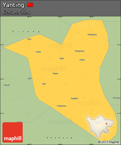 Savanna Style Simple Map of Yanting