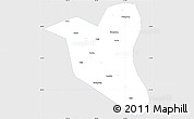 Silver Style Simple Map of Yanting, single color outside