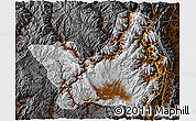 Physical 3D Map of Yanyuan, darken