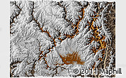 Physical 3D Map of Yanyuan, semi-desaturated