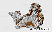 Physical 3D Map of Yanyuan, single color outside