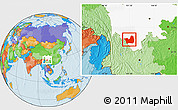 Political Location Map of Yanyuan, highlighted parent region