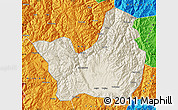 Shaded Relief Map of Yanyuan, political outside