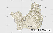 Shaded Relief Map of Yanyuan, single color outside