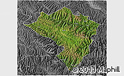 Satellite 3D Map of Zamtang, desaturated