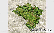 Satellite 3D Map of Zamtang, shaded relief outside