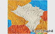 Shaded Relief 3D Map of Zamtang, political outside