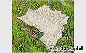 Shaded Relief 3D Map of Zamtang, satellite outside