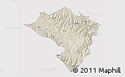 Shaded Relief 3D Map of Zamtang, single color outside
