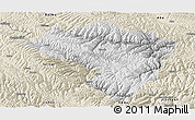Physical Panoramic Map of Zamtang, shaded relief outside