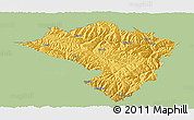 Savanna Style Panoramic Map of Zamtang, single color outside