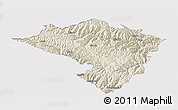 Shaded Relief Panoramic Map of Zamtang, cropped outside