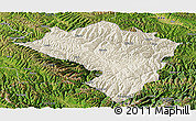 Shaded Relief Panoramic Map of Zamtang, satellite outside