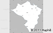 Gray Simple Map of Zamtang, single color outside