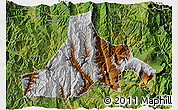 Physical 3D Map of Zhaojue, satellite outside