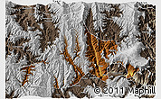 Physical 3D Map of Zhaojue, semi-desaturated