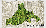 Satellite 3D Map of Zhaojue, shaded relief outside