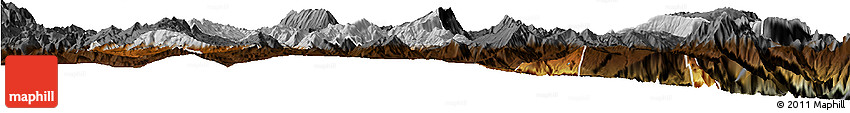 Physical Horizon Map of Zhaojue, darken Physical Horizon Map of Zhaojue, darken