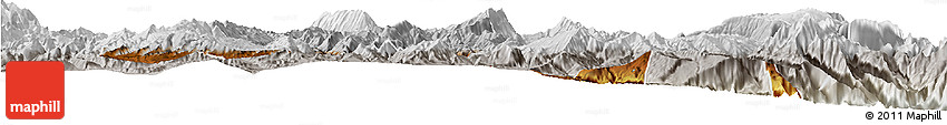 Physical Horizon Map of Zhaojue, lighten, semi-desaturated