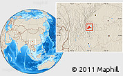 Shaded Relief Location Map of Zhaojue