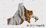 Physical Map of Zhaojue, cropped outside