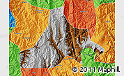 Physical Map of Zhaojue, political outside