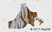 Physical Map of Zhaojue, single color outside