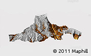 Physical Panoramic Map of Zhaojue, cropped outside