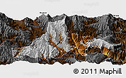Physical Panoramic Map of Zhaojue, darken