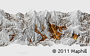 Physical Panoramic Map of Zhaojue, lighten, semi-desaturated