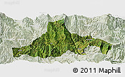 Satellite Panoramic Map of Zhaojue, lighten