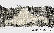 Shaded Relief Panoramic Map of Zhaojue, darken
