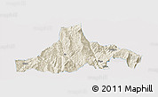 Shaded Relief Panoramic Map of Zhaojue, single color outside