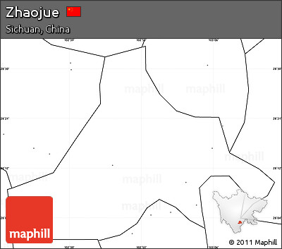 Blank Simple Map of Zhaojue, no labels