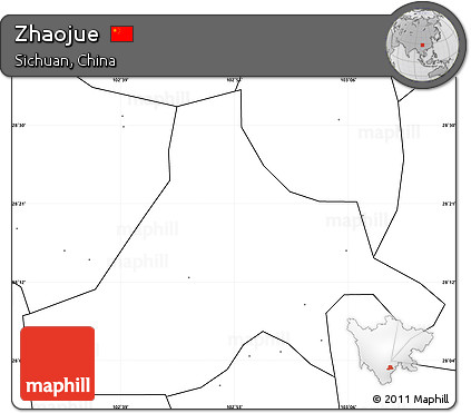 Blank Simple Map of Zhaojue, no labels