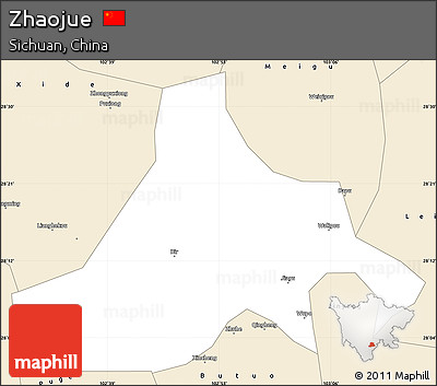 Classic Style Simple Map of Zhaojue