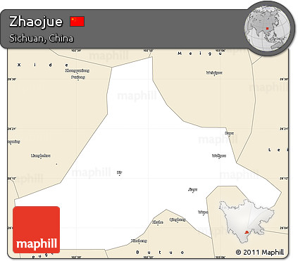 Classic Style Simple Map of Zhaojue