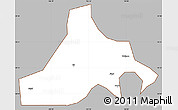 Gray Simple Map of Zhaojue, cropped outside